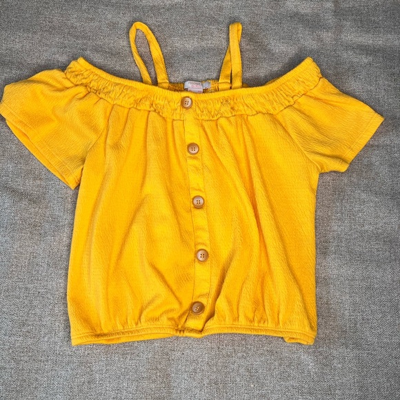 Forever 21 Brand Yellow Off-Shoulder Top - Girl Size 10 - Picture 1 of 3